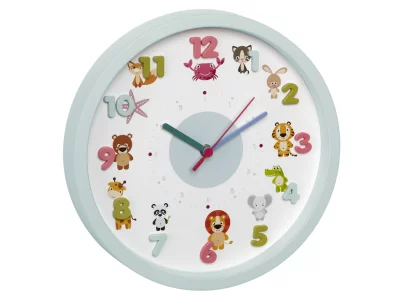 30 cm sienas pulkstenis, "Little Animals", slīdošā sekunde
