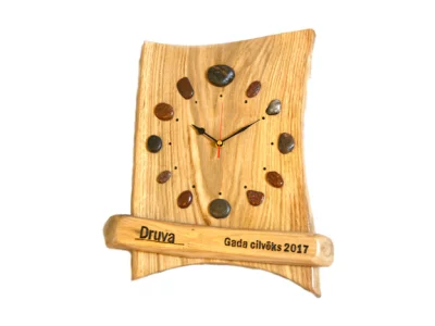  Wooden clock "With pebbles" 