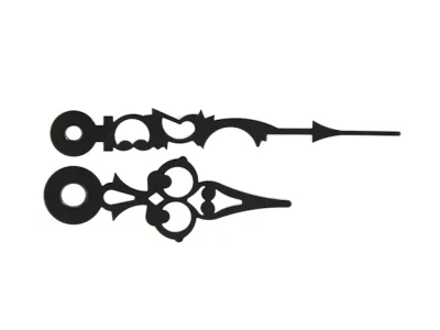 Pulksteņa rādītāju komplekts 60 mm melns antik Pulksteņa rādītāju komplekts 60 mm melns antik