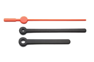 Pulksteņa rādītāju komplekts 80 mm melns/oranžs plastmasas MHS Pulksteņa rādītāju komplekts 80 mm melns/oranžs plastmasas MHS