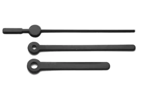 Pulksteņa rādītāju komplekts 80 mm melns plastmasas MHS Pulksteņa rādītāju komplekts 80 mm melns plastmasas MHS