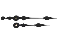 Pulksteņa rādītāju komplekts 136 mm melns matēts Pulksteņa rādītāju komplekts 136 mm melns matēts