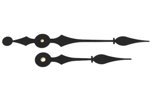 Pulksteņa rādītāju komplekts 136 mm melns matēts Pulksteņa rādītāju komplekts 136 mm melns matēts