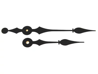 Pulksteņa rādītāju komplekts 136 mm melns matēts Pulksteņa rādītāju komplekts 136 mm melns matēts