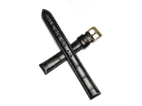 Watch strap black, leather Haas&Cie Swiss 1848 14mm Watch strap black, leather Haas&Cie Swiss 1848 14mm