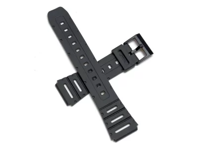 Watch strap black rubber 20mm