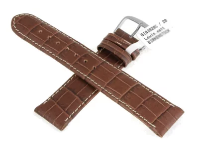 Watch strap brown, dark, Beco Louisiana 619 matt 20mm