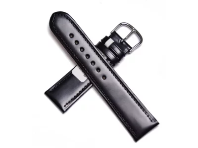Watch strap black, Beco Sattel (saddle) 615 22mm