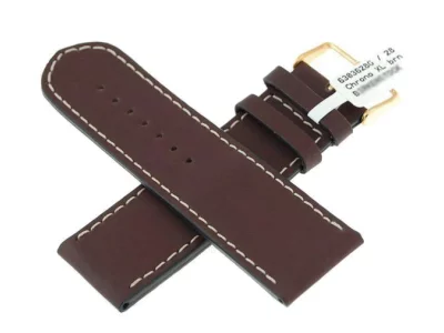 Watch strap XL brown, dark, BECO Chrono 28mm