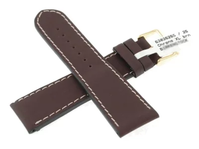 Watch strap XL brown, dark, BECO Chrono 26mm