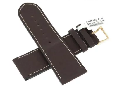 Watch strap XL brown, dark, BECO Chrono 30mm