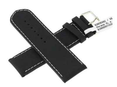 Watch strap XL black, BECO XL Chrono 28mm