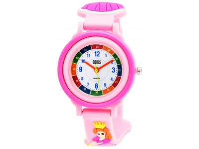 Bērnu pulkstenis, QBOS - Princese, rozā, gaiši